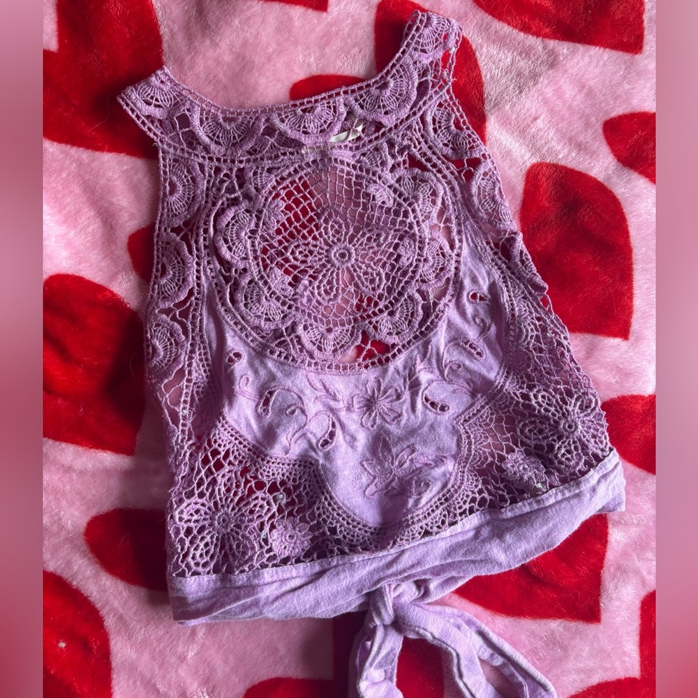 Free People Lace Halter Top SZ SMALL